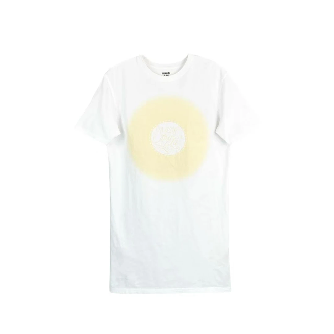 95新 Hermes/爱马仕  ff042 棉 圆环印花长款连衣裙 38码