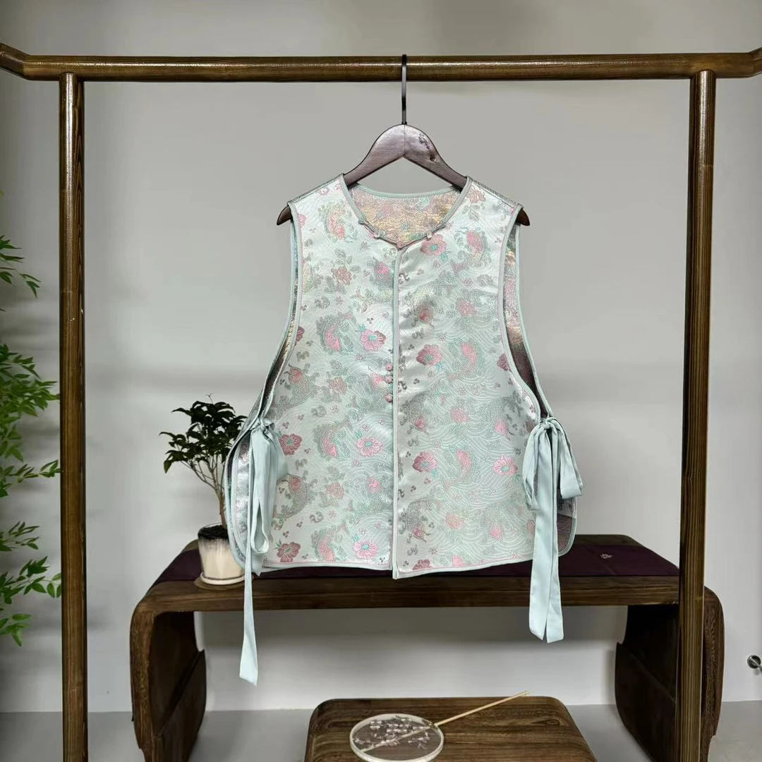 鱼跃龙门！织锦双面穿新中式马甲！GZ4160