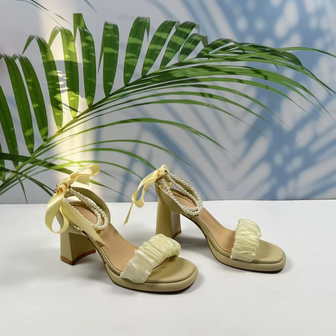 小强家女鞋 芽儿家时尚高跟凉鞋（Y102-31-2）（W34AYV2625404）