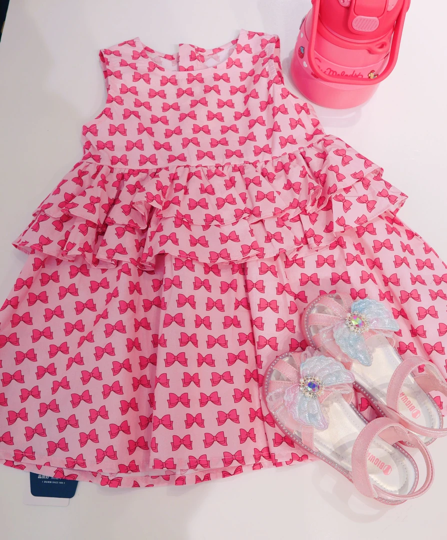 PEPCO/小猪班纳印花女童吊带短裙宝宝碎花夏季女短袖连衣裙儿童