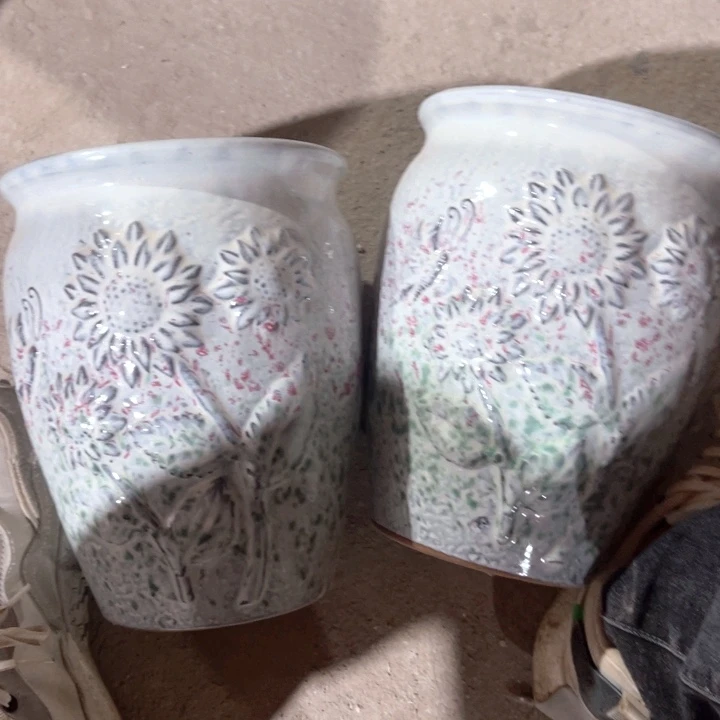 紫砂花盆口径19高度24两只正品