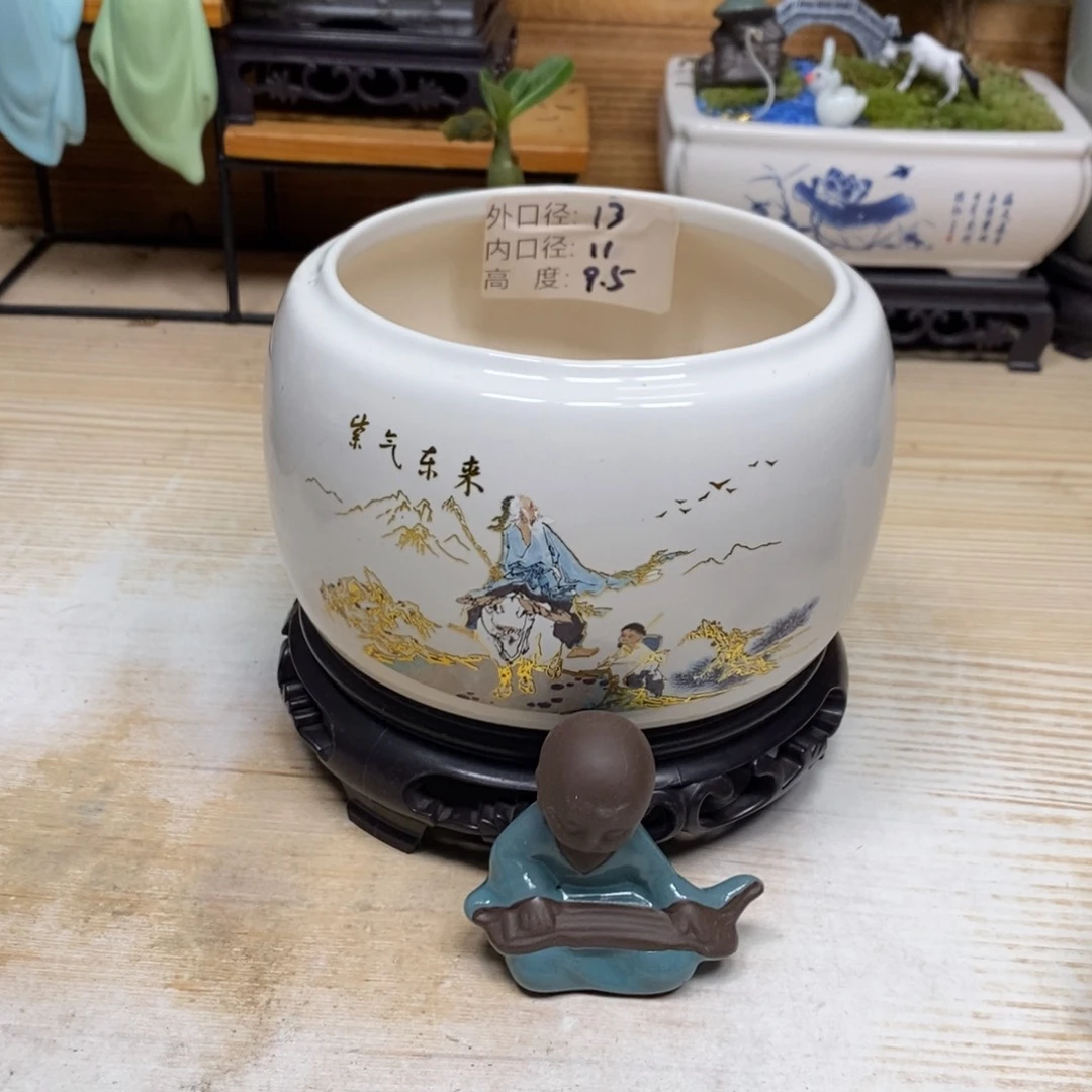 紫砂陶瓷艺术花盆陶瓷