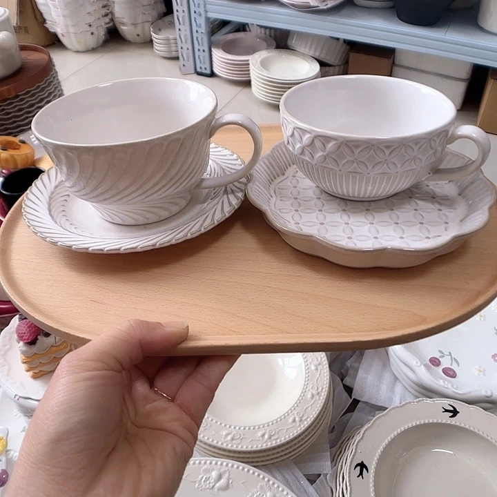 瓷片瑕疵特价陶瓷咖啡杯碟