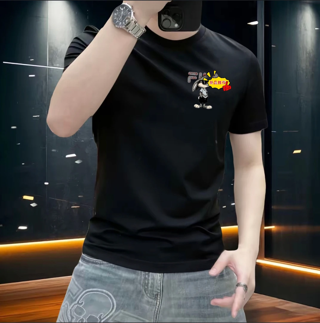 短袖T恤男圆领冰丝滑料半袖夏季修身冰感索罗娜凉感亲肤打底衫t恤