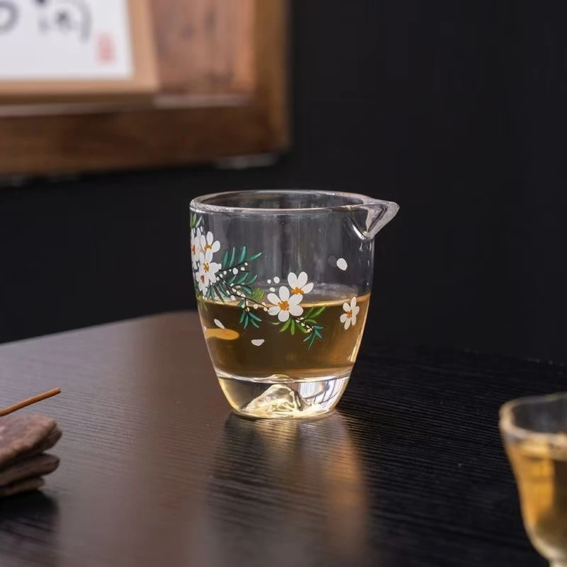F437-贴花透明玻璃公道杯