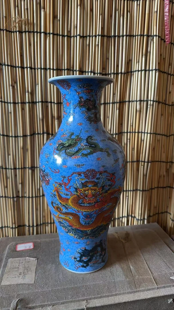 精品摆件蓝龙瓶子摆件