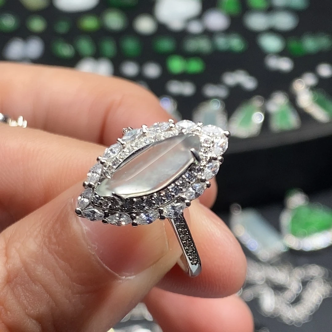 翡翠银S925镶嵌戒指