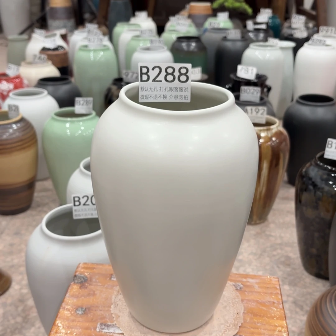 陶摆件瑕疵288 景德镇陶瓷花瓶高27口9.6