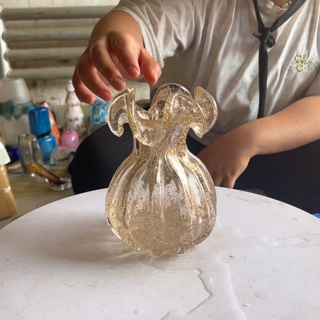 透明云母高度17琉璃花器摆件微瑕