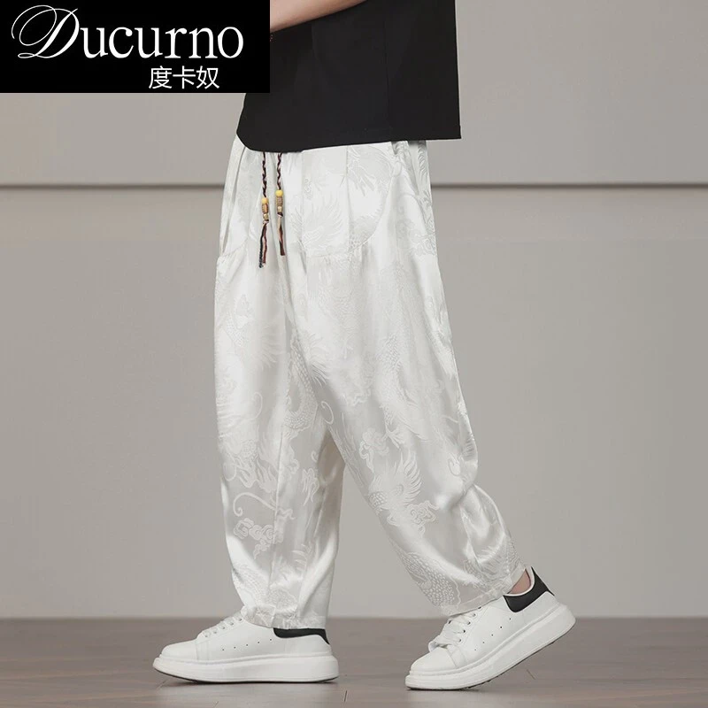 冰丝薄款裤休闲宽松男装百搭裤子男款夏季裤子痞帅痞帅慵懒风男装