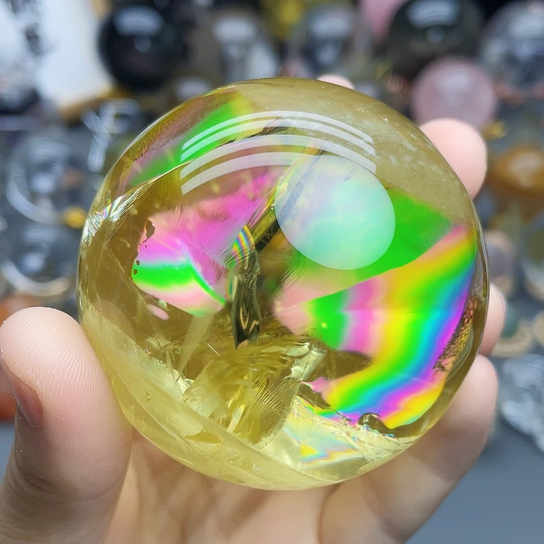 未镶嵌珠宝半成品水晶天然黄水晶61.7mm