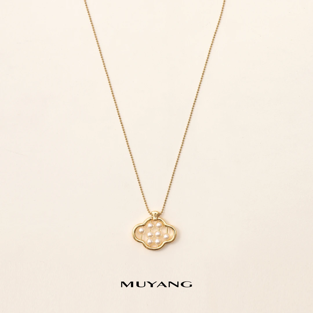 muyang/慕阳 铜合金琉璃项链 时尚轻奢饰品休闲小众百搭云算项链