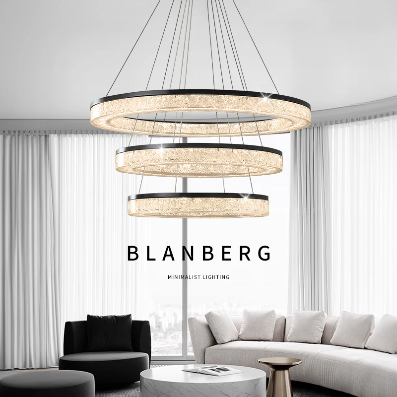 圆形吊灯意式极简高级感大厅灯网红款创意造型高端大气设计客厅灯