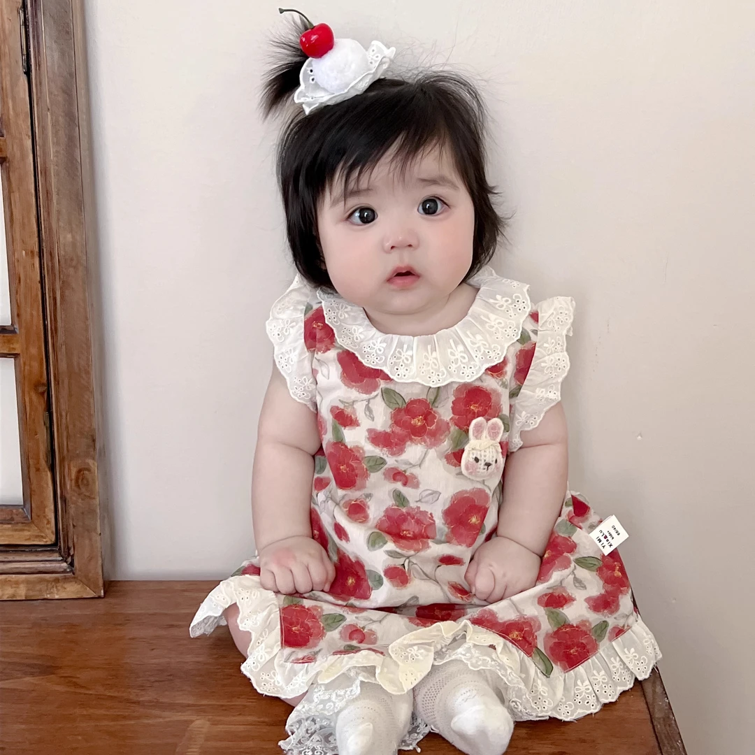 夏季薄款婴儿衣服韩系女童背心包屁裙公主连衣裙周岁宝宝外出服