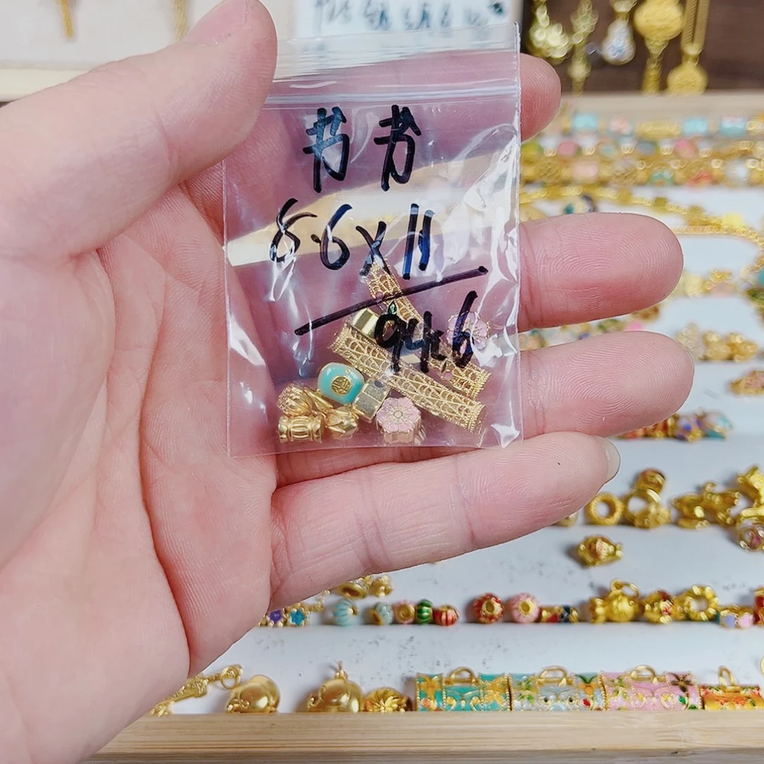 925银珐琅银镀金配件