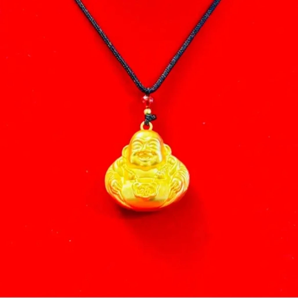 黄金999金珠.玛瑙珠子时尚合金佛公大肚佛吊坠