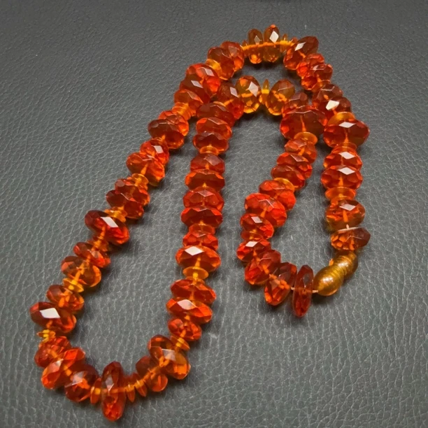 【伟伟鉴定】老琥珀 古董琥珀算盘珠项链 11-13 欧洲回流 收藏精品