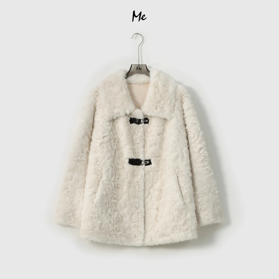 ME【名场面】TEDDY卷毛奢牌感显瘦百搭时尚保暖毛毛外套MESA4445