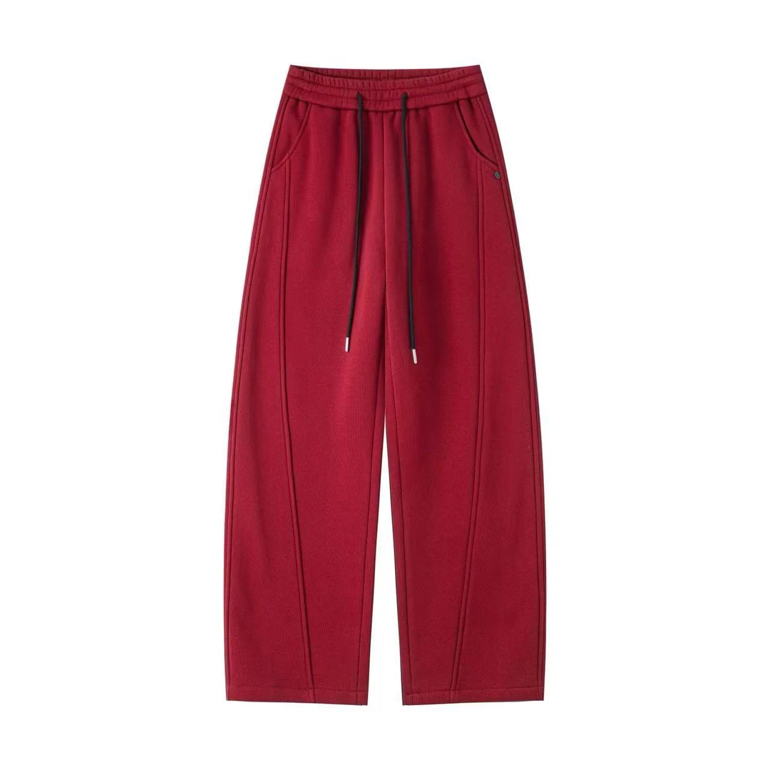 【柏盈黛尔】加绒加厚小弯刀裤女秋冬高腰显瘦宽松休闲香蕉裤阔腿裤