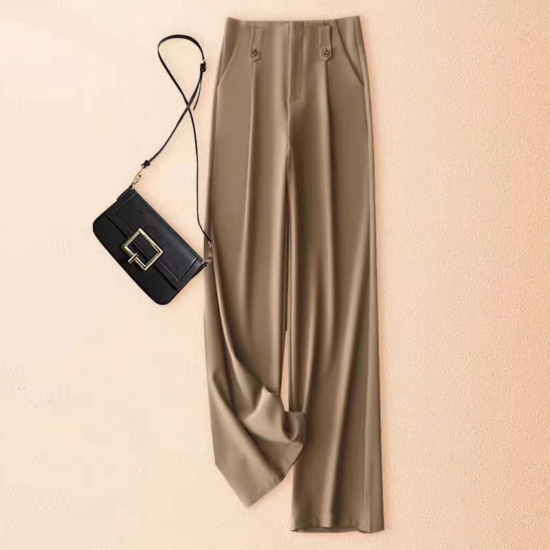 8971 高腰显瘦阔腿裤女春秋