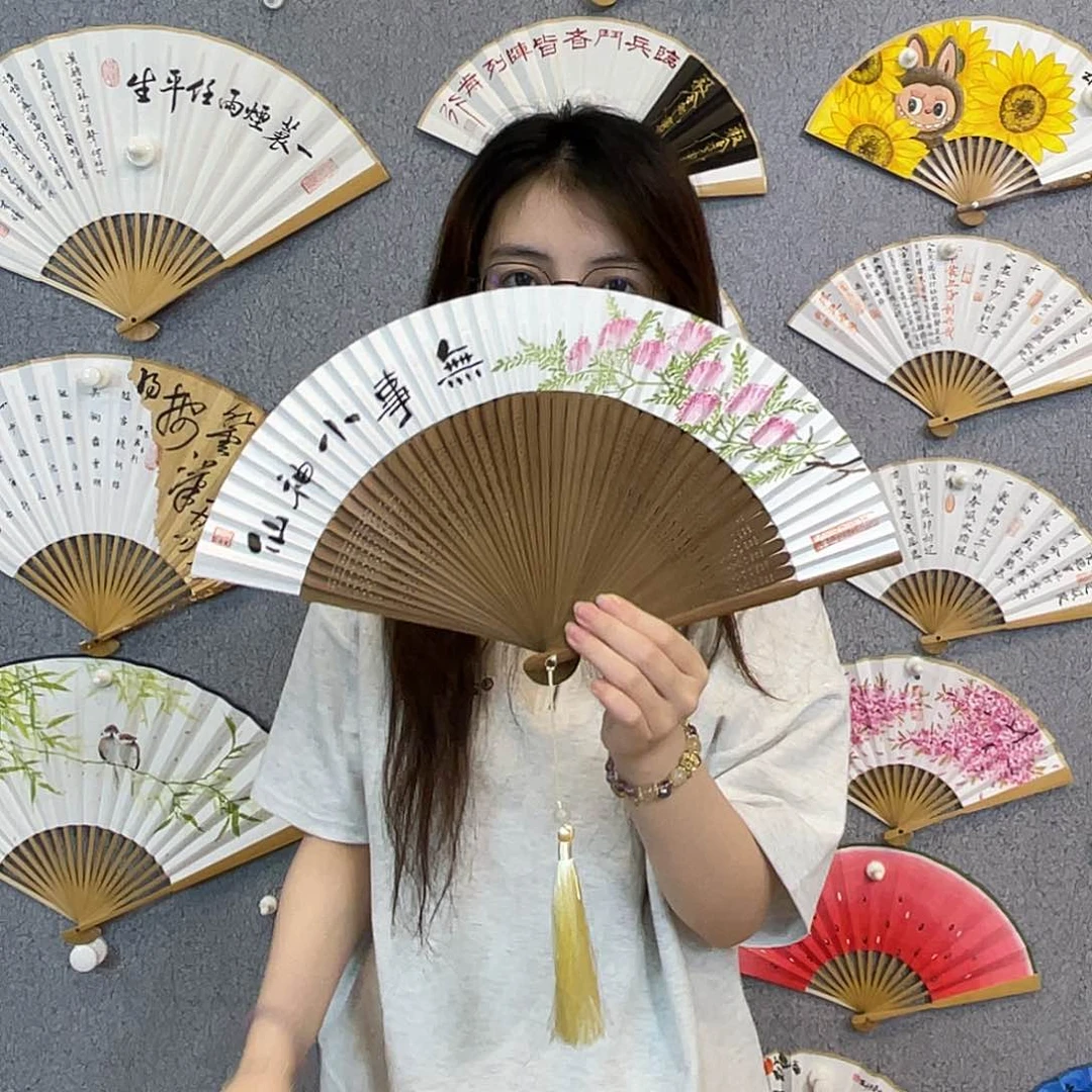 书法7寸纯手绘-文玩扇骨（默认粘好）