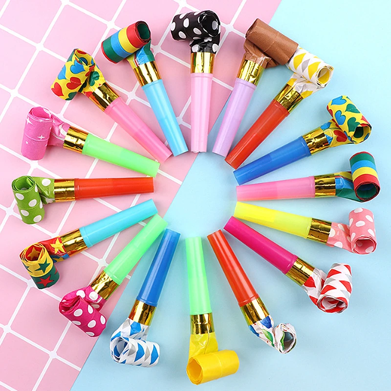 创意可爱吹龙哨子伸缩口哨吹吹卷卡通玩具小宝宝生日派对搞怪