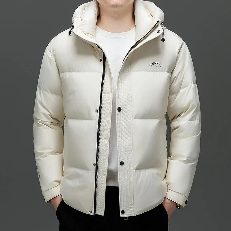 羽绒服男士冬季2025新款可脱卸帽短款潮流时尚保暖外套加厚防寒服