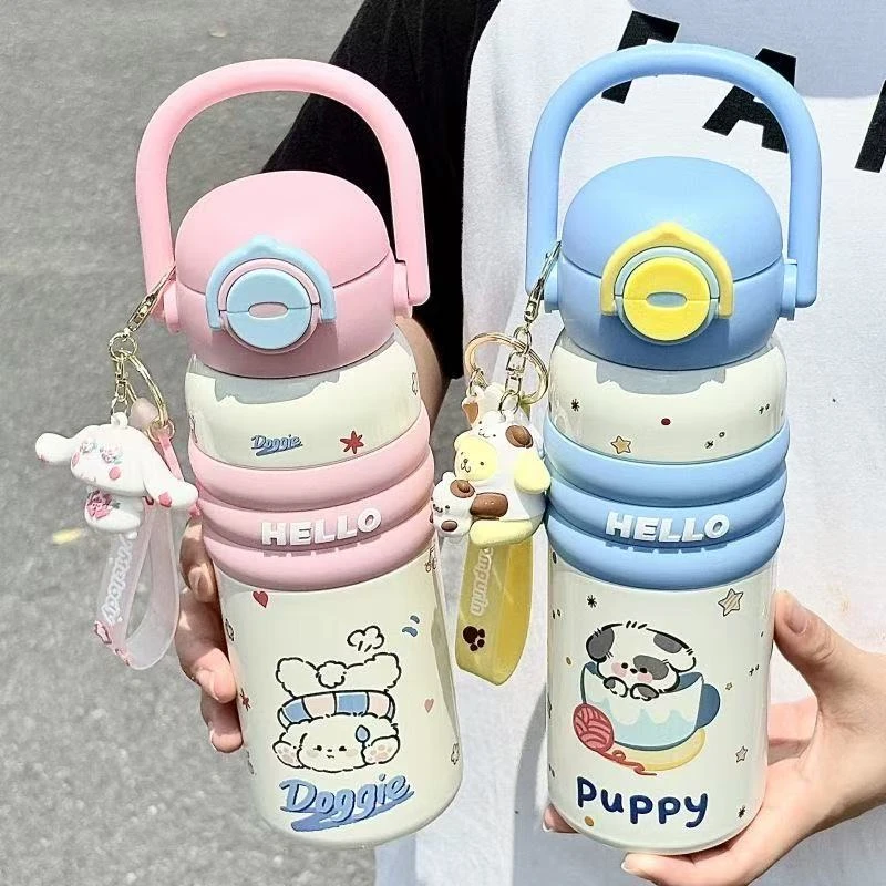 2025拎拎双饮保温杯316不锈钢大容量吸管杯女生便携防摔学生水杯