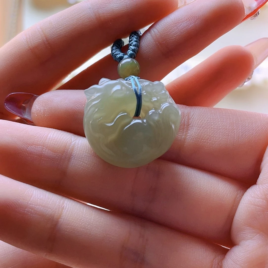 和田玉吊坠(赠链)未镶嵌小*魚