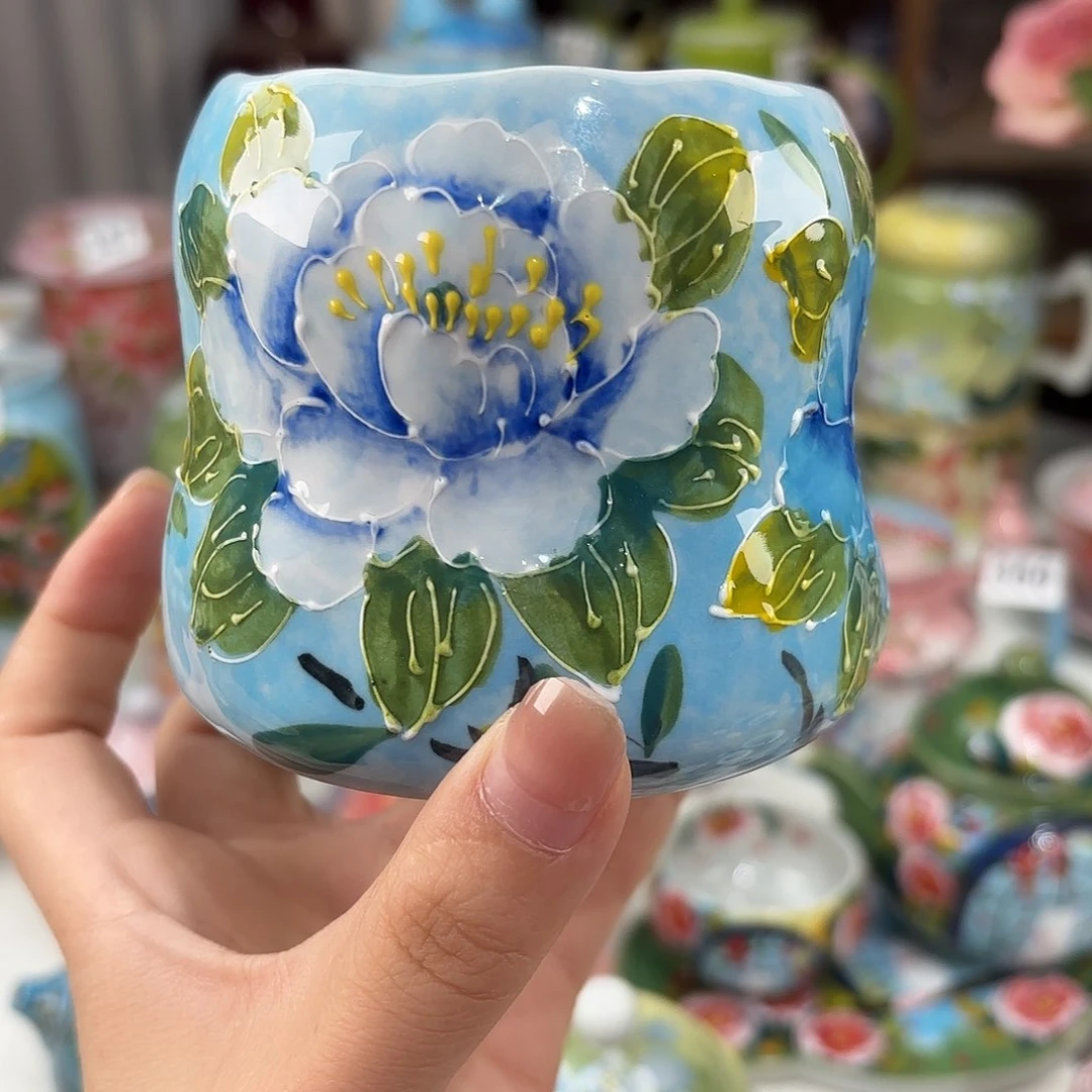 景德镇手绘高温釉下彩陶瓷茶具
