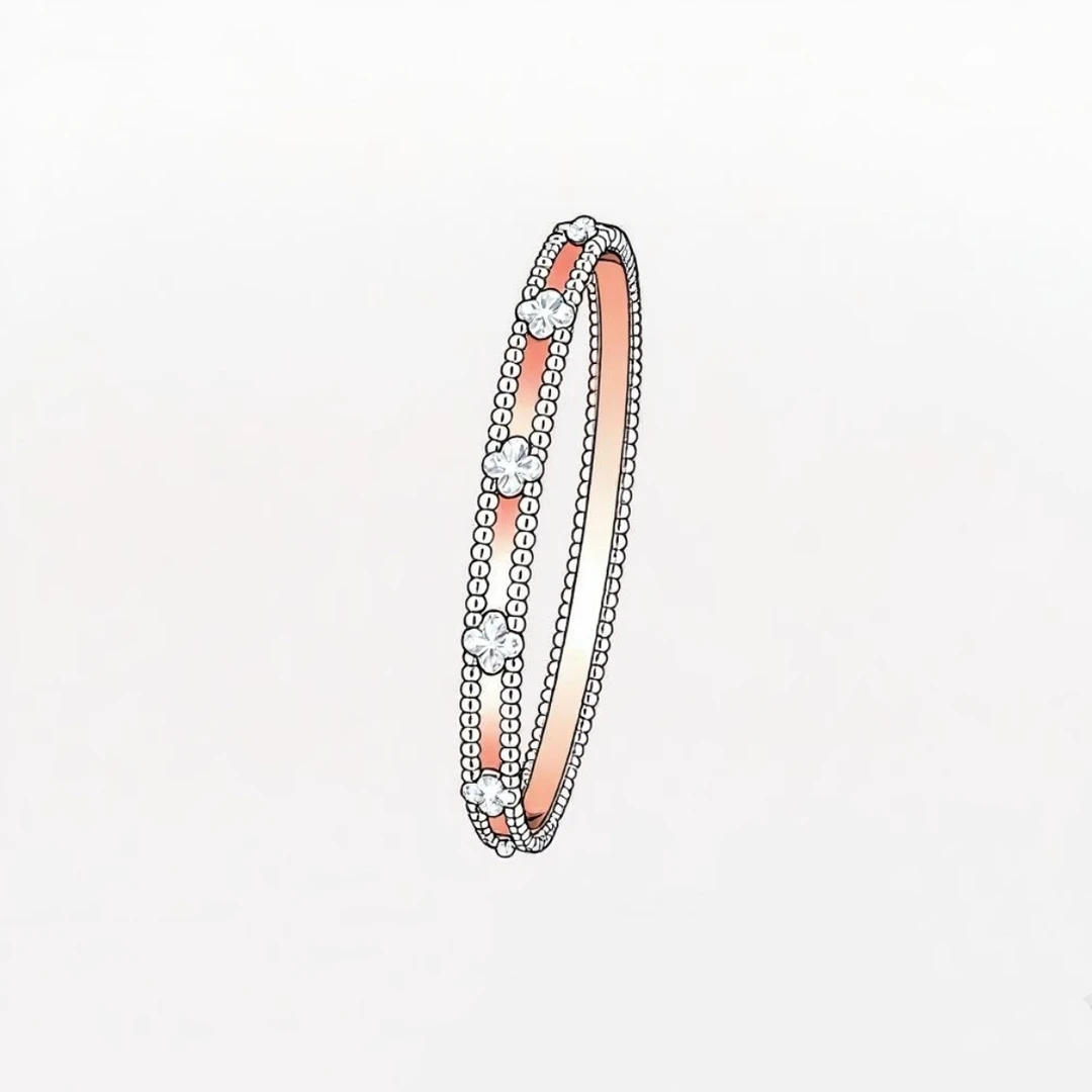合金手链 【万花筒】轻奢手链【高版本】四叶草珐琅手链18k