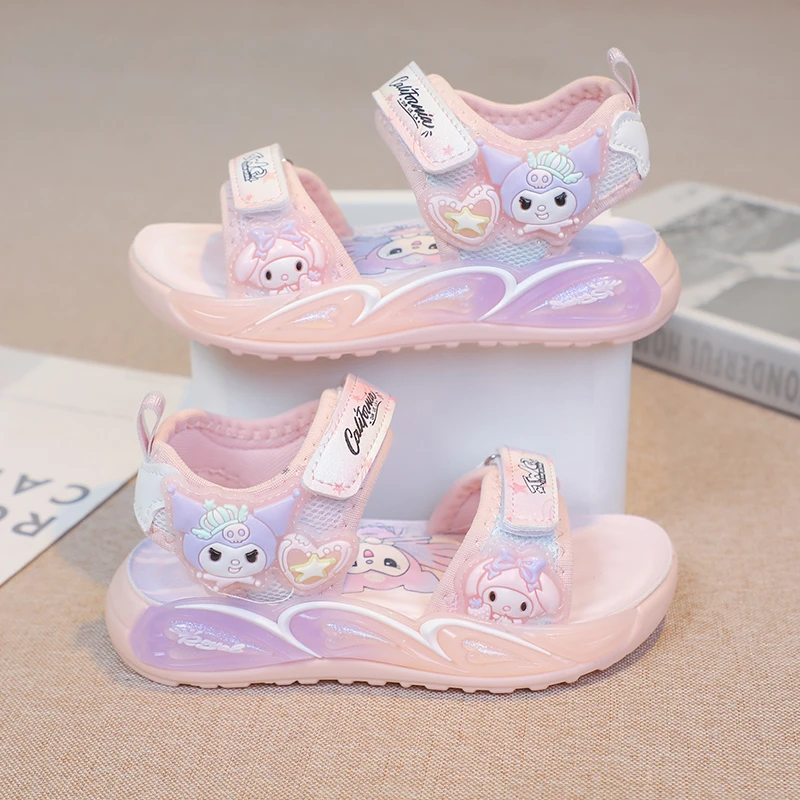 夏季露趾女舒适透气女童凉鞋网红软底防滑沙滩鞋韩版鞋子儿童宝宝