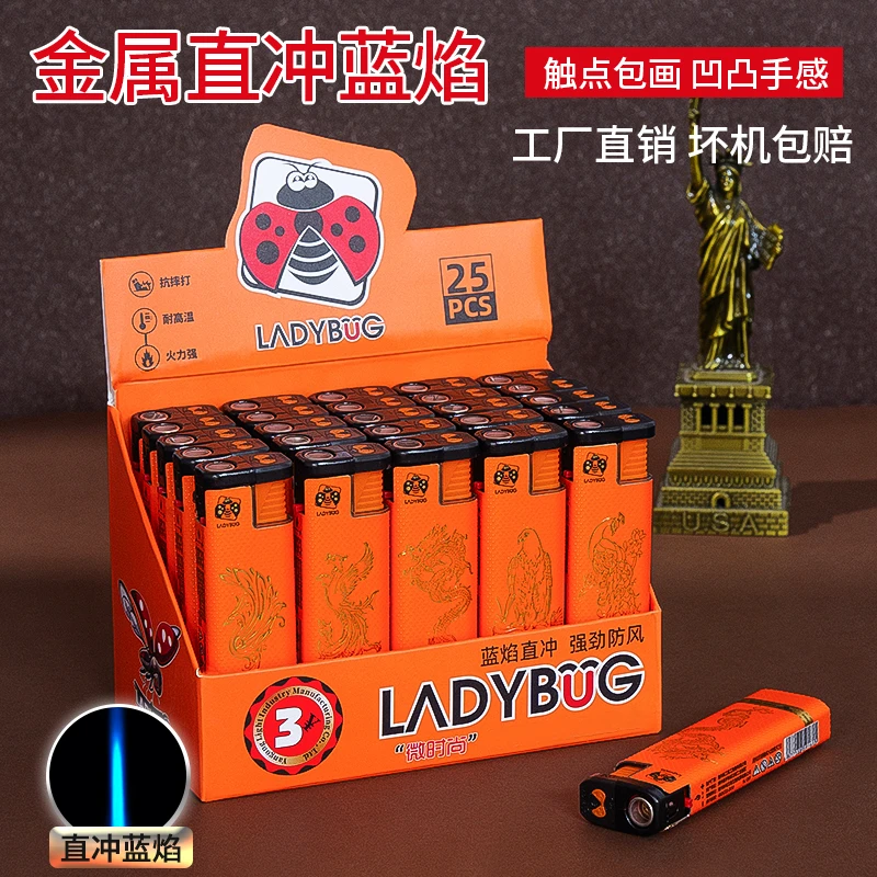 新款诺曼贵族Q6T金属直冲蓝焰城市之家打火机创意印字定制送高档