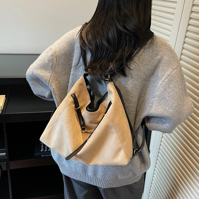 多用美拉德复古托特2025新款大容量单肩斜挎背包高级感通勤双肩包