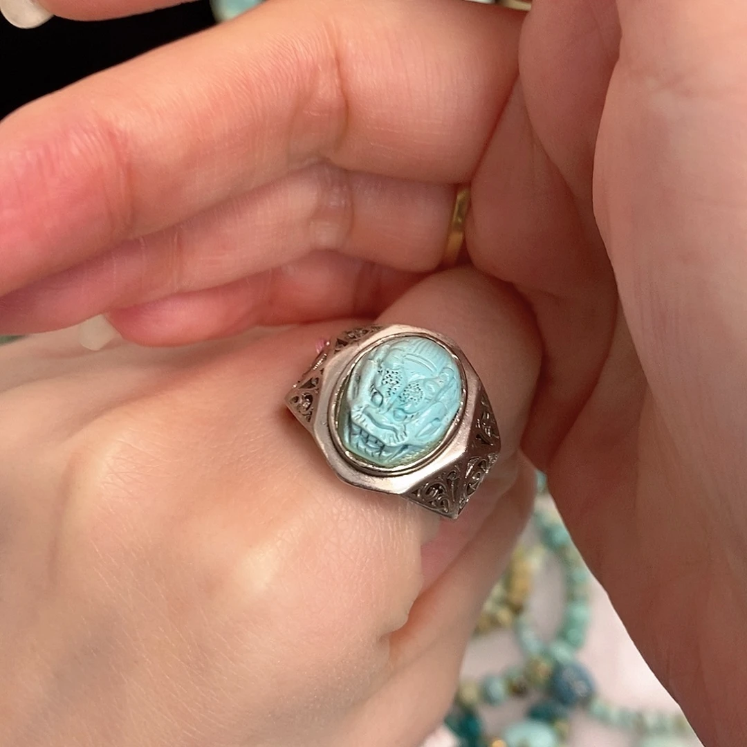 绿松石银S925镶嵌珠宝奇石