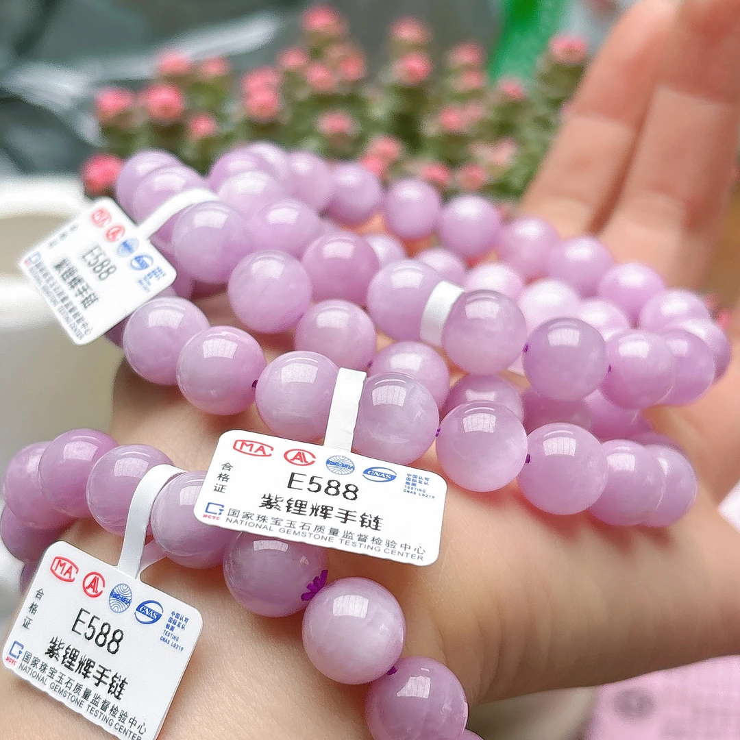 【阿波严选】天然紫锂灰手链-E588-多样性发一