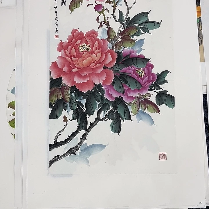 帅***、国画四尺四开花鸟m