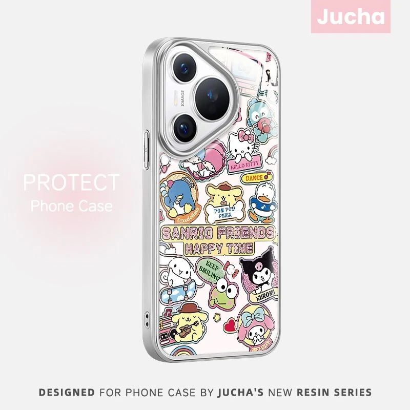 三丽鸥贴纸适用苹果16plus手机壳卡通可爱华pura70新款手机壳oppo