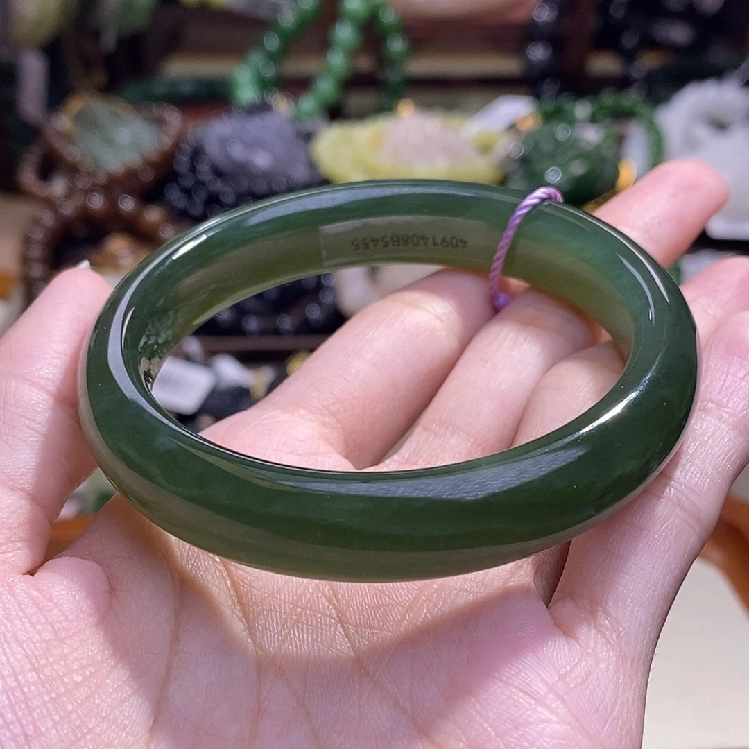 和田玉未镶嵌颈饰碧玉猫眼手镯54.5圈口