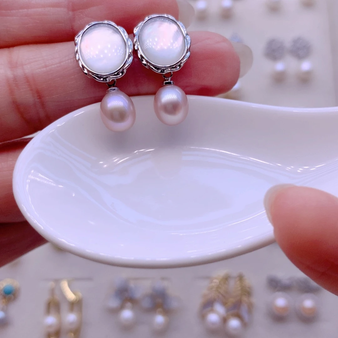 耳饰合金淡水珍珠