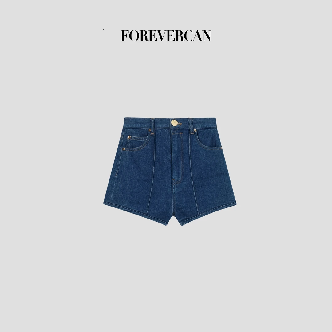 FOREVERCAN“夏日随想记”高腰弹力百搭牛仔短裤SP19171