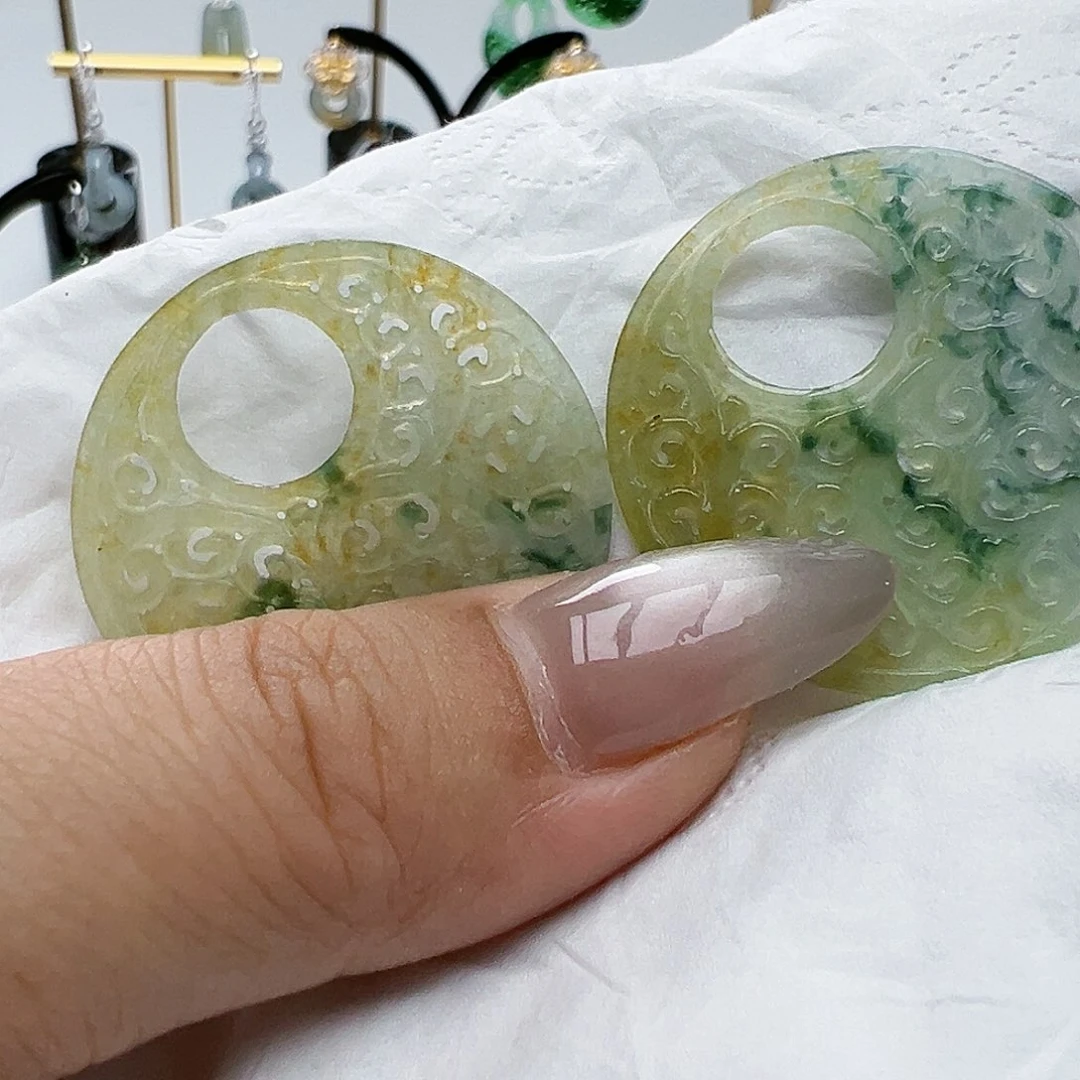 未镶嵌翡翠耳饰七*雪天然缅甸A货翡翠