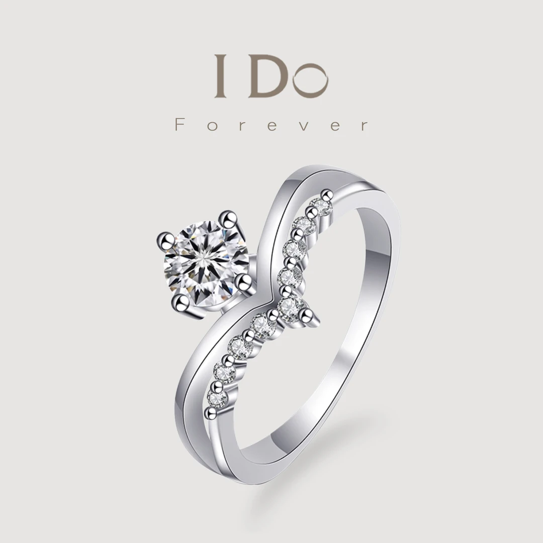 I Do FOREVER 实验室培育钻石公主皇冠钻戒-订婚款戒指求婚轻奢款