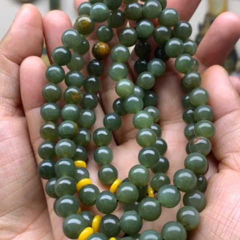 【闪购商品】未镶嵌手链岫岩河磨玉（透闪石质玉）豪**连