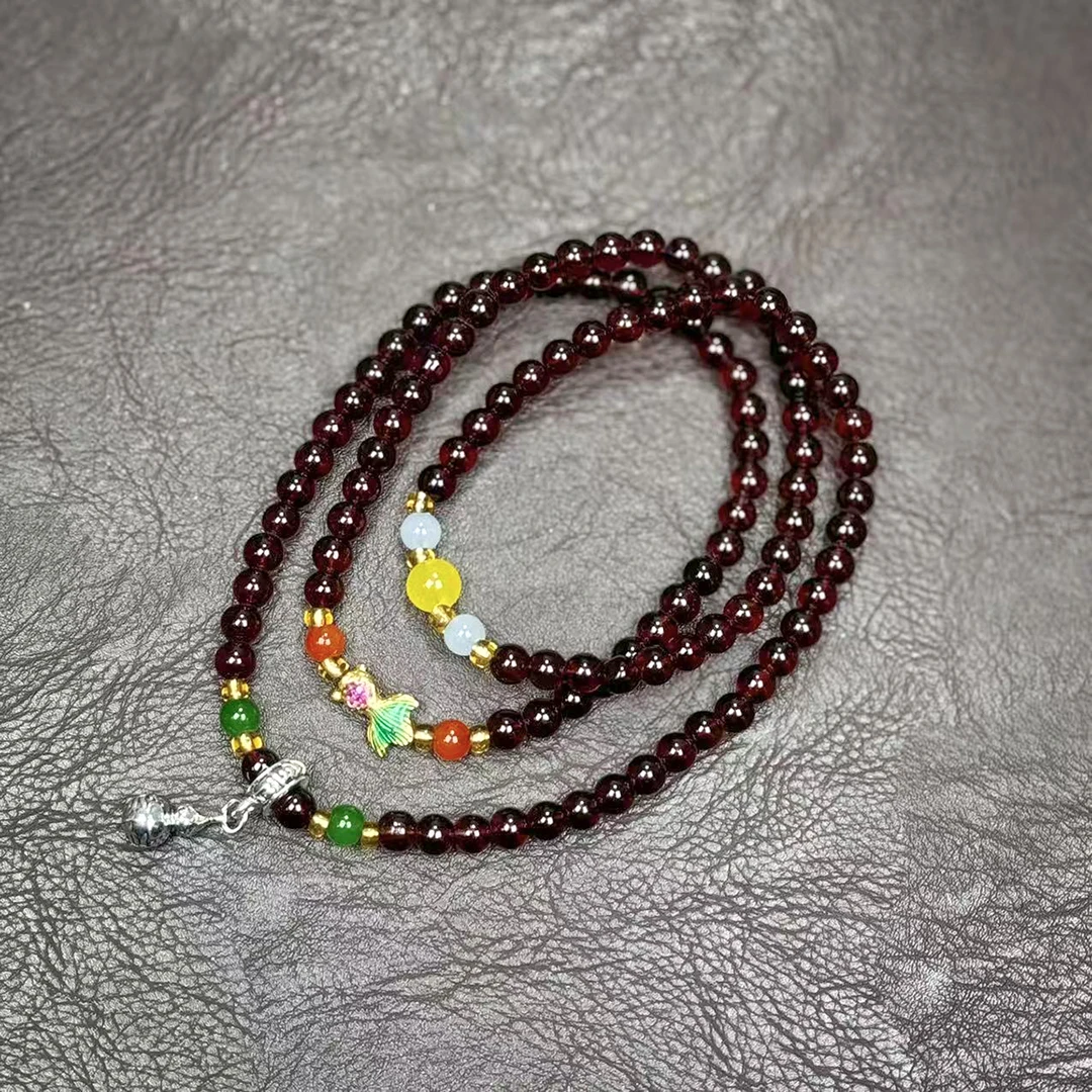 S1442石榴石多圈设计款精美手串无礼盒2