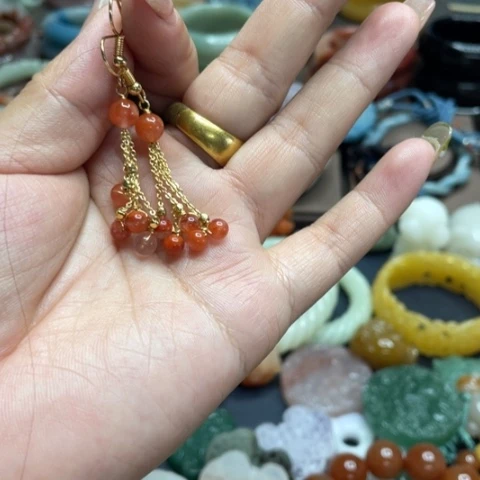 合金石英质玉（黄龙玉）手链