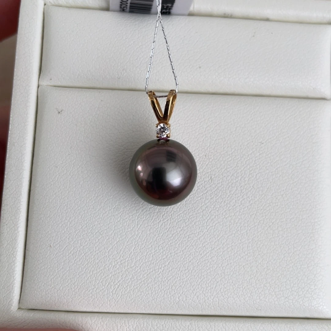 18K金镶嵌海水珍珠吊坠(不含链)11.4m m