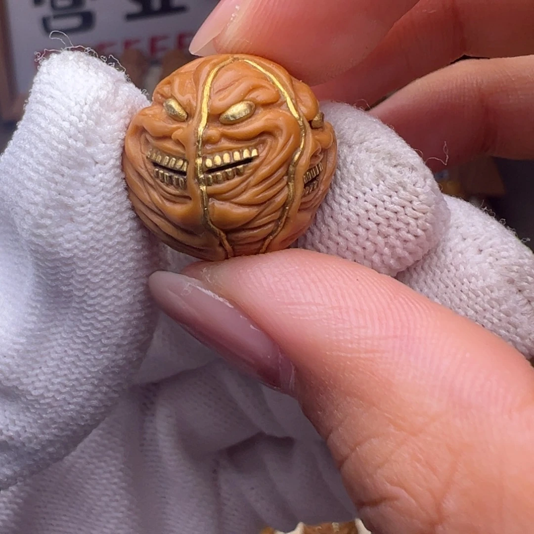 把件猴头核桃镶嵌款一念心魔全品有正常封口线