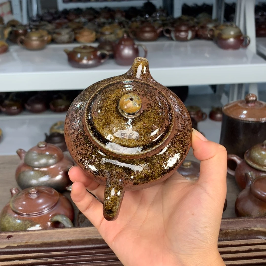 茶壶紫砂纯自然柴烧