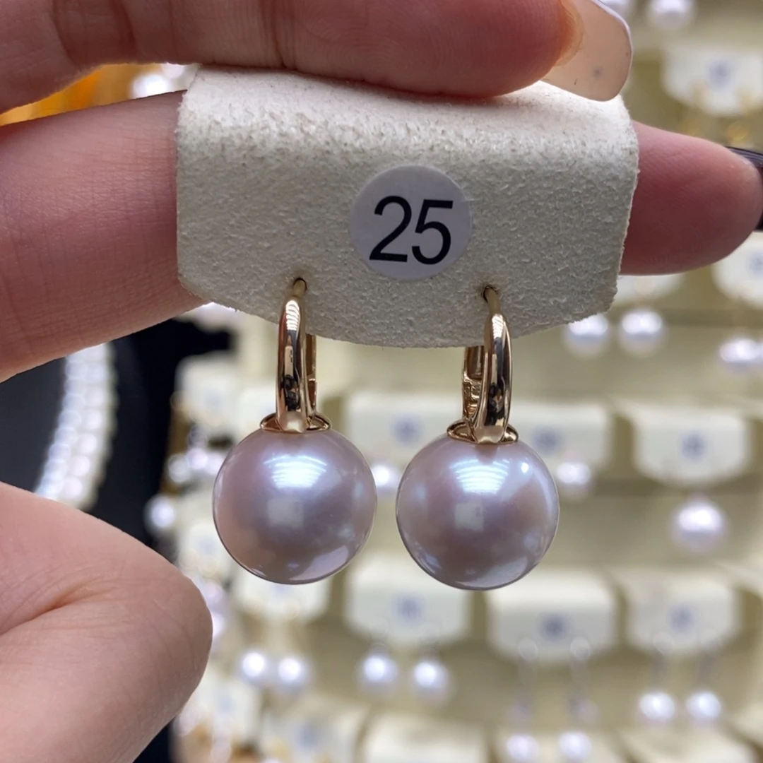 淡水珍珠耳饰银S925镶嵌